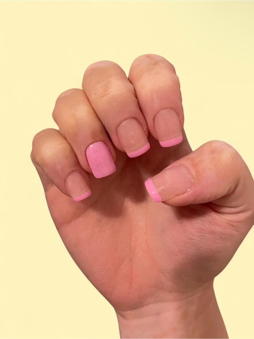 Pink French Tip Press-On Nails Set
